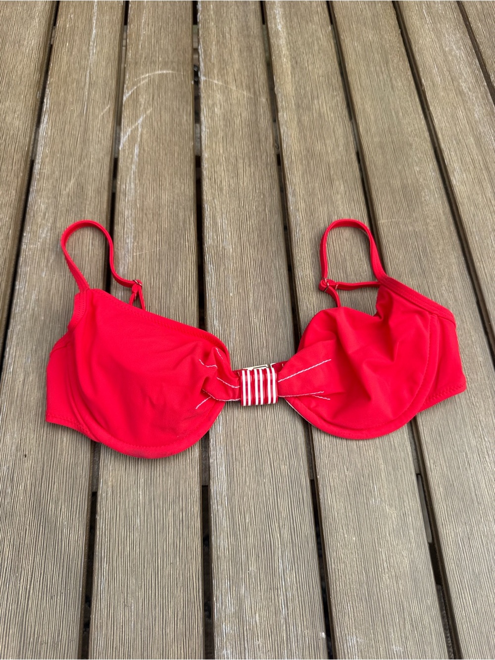Gideon Oberson Red Underwire Bikini Top Size US 10